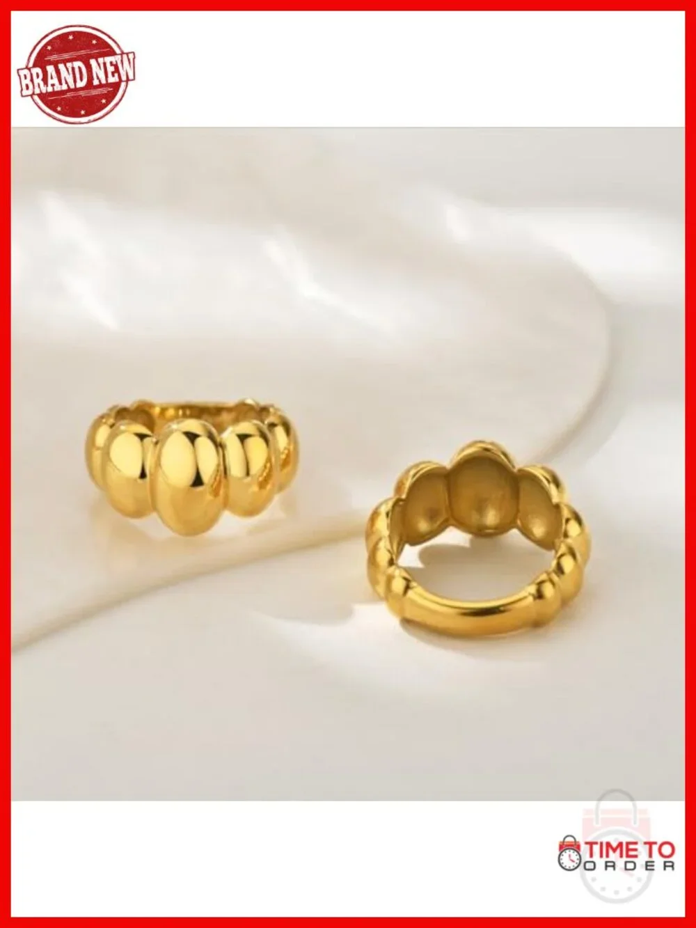 14K Gold Filled Chunky Statement Stackable Ring with Playful Bubble Design